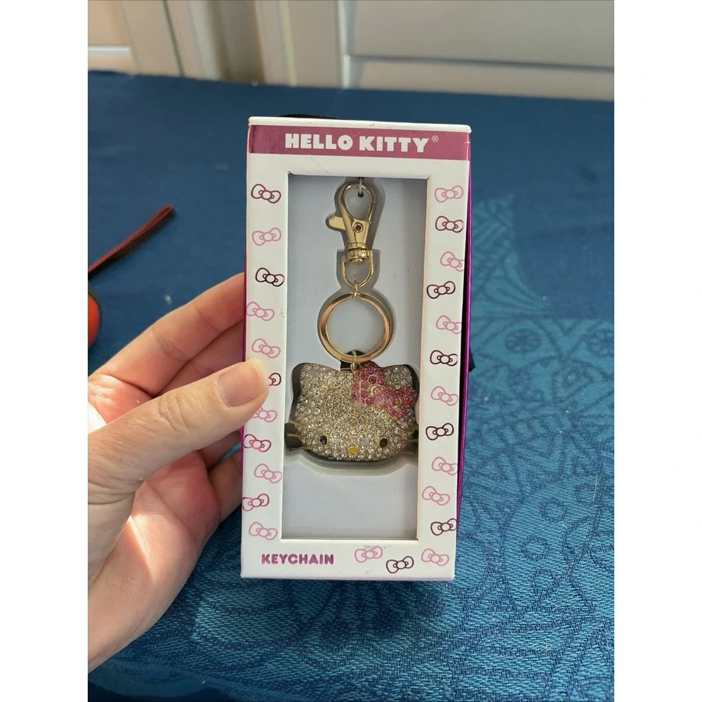 Sanrio Hello Kitty Face Pave 3D Bling Keychain Bag Charm